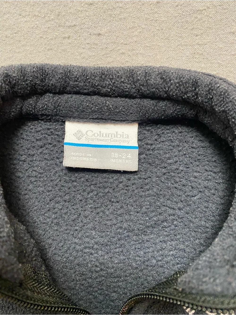 Columbia Full-Zip Fleece Jacket — Black 18-24 Months